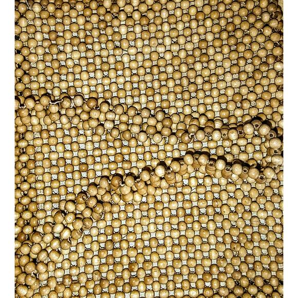 EXP - Brown Wood Round Beaded Purse with Beaded Strap - Picture 6 of 6